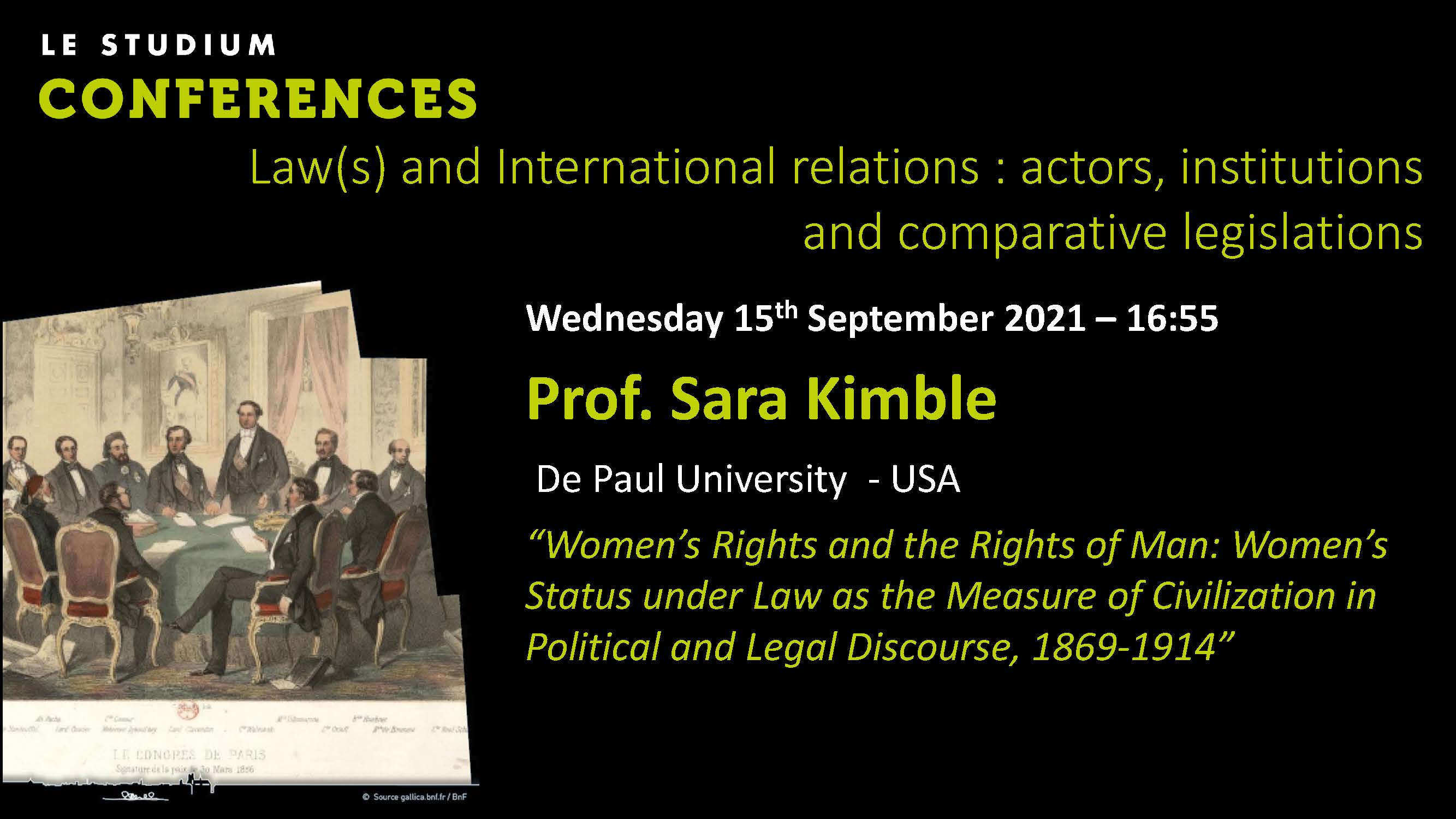 Sara Kimble - Women’s Rights and the Rights of Man: Women’s Status under Law as the Measure of Civilization in Political and Legal Discourse, 1869-1914