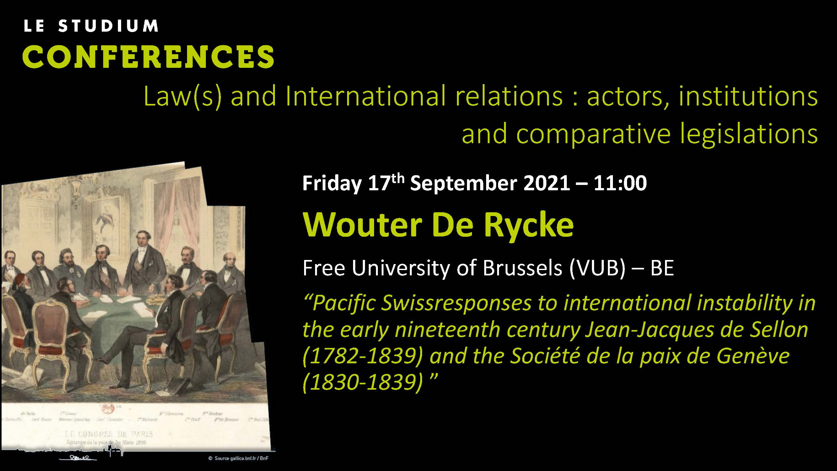 Wouter De Rycke - Pacific Swissresponses to international instability in the early nineteenth century Jean-Jacques de Sellon (1782-1839) and the Société de la paix de Genève (1830-1839)
