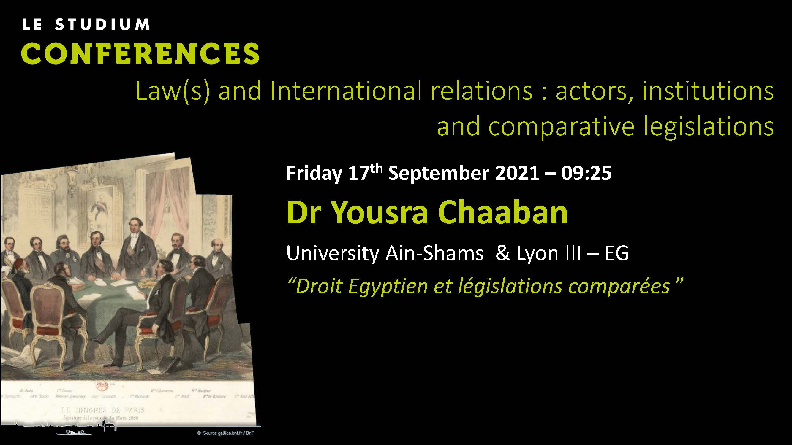 Yousra Chaaban - Droit Egyptien et législations comparées