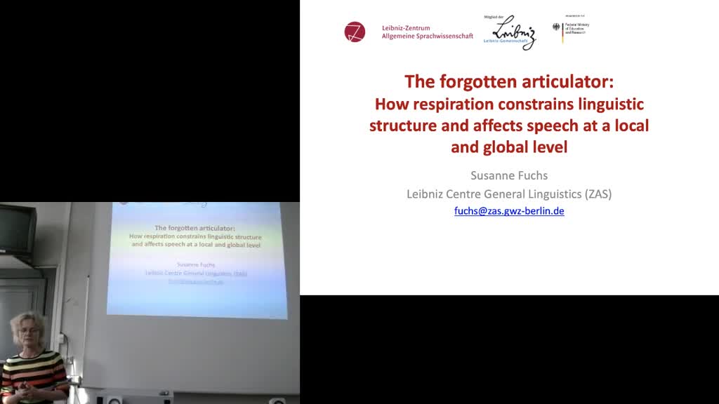 An embodied and situated perspective on speech and language- Labex EFL - Lecture 2: The forgotten articulator: How respiration constrains linguistic structure and affects speech at a local and global level (Susanne Fuchs 2019)