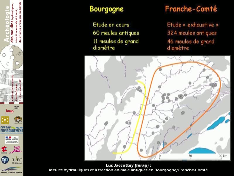 Meules hydrauliques et à traction animale antiques en Bourgogne/Franche-Comté. Luc Jaccottey (INRAP)