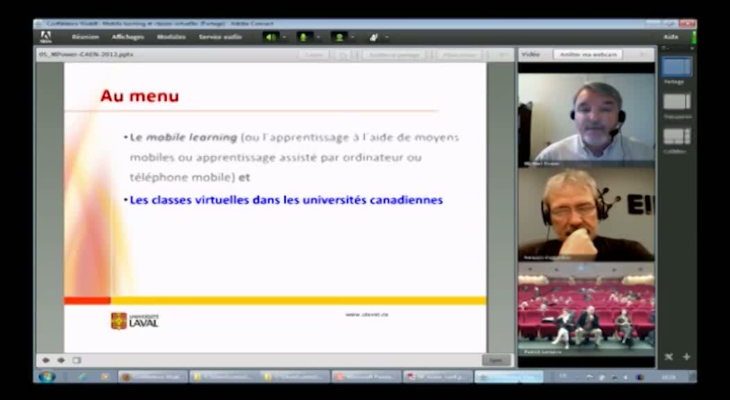 Mobile learning et classes virtuelles dans les universités canadiennes (web conférence)