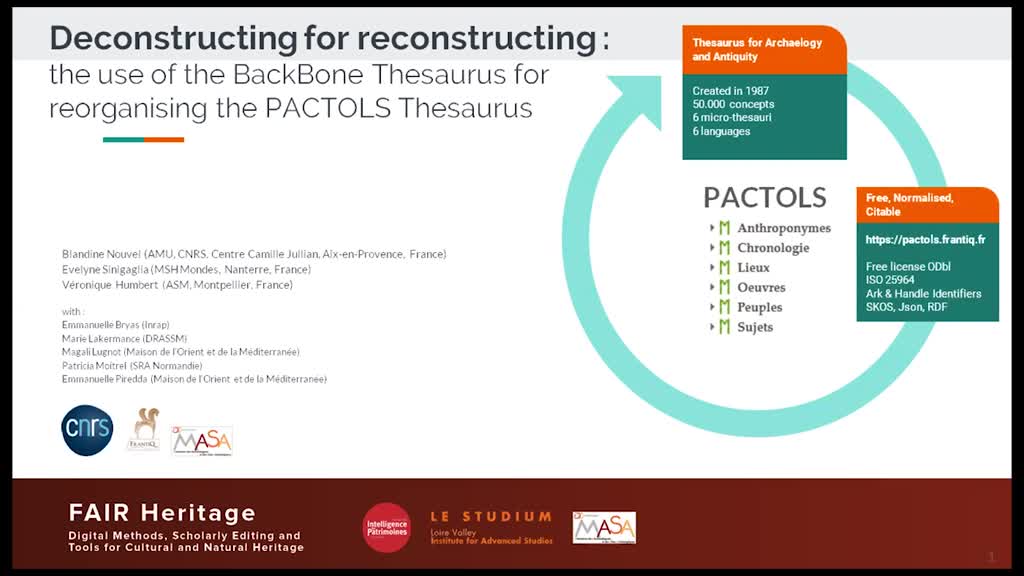 Blandine Nouvel - Deconstructing for reconstructing: the use of the BBT for reorganising the PACTOLS thesaurus
