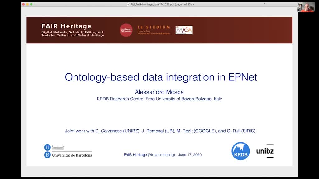 Dr Alessandro Mosca - Ontology-based data integration in EPNet