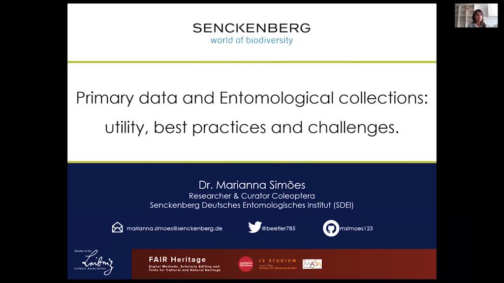 Dr Marianna Simoes - Primary data and Entomological collections: utility, best practices and challenges