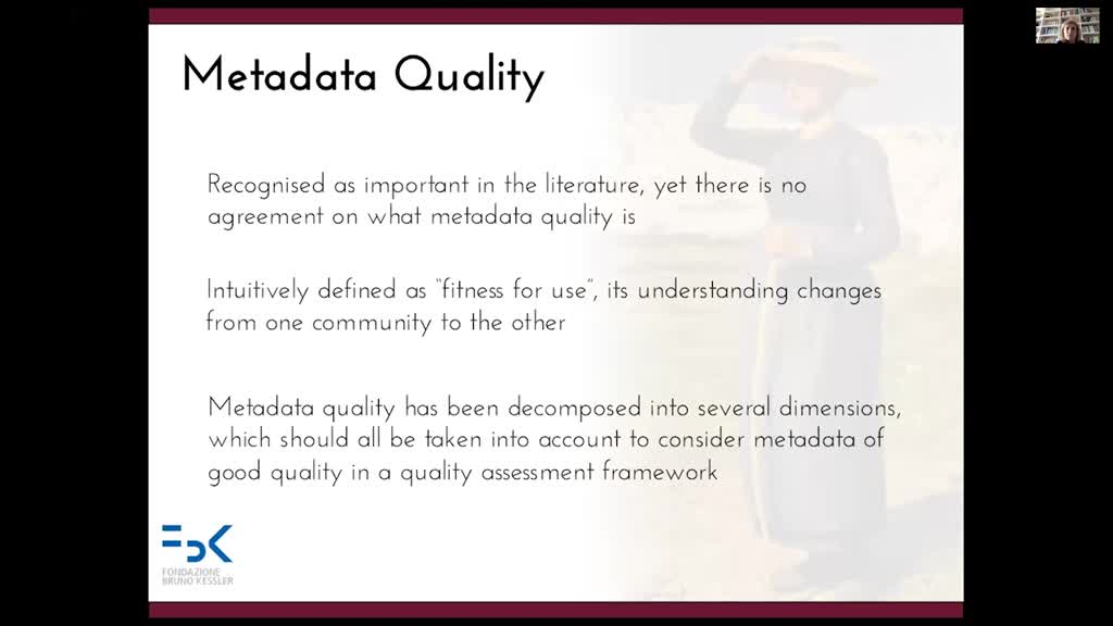 Dr Sara Tonelli - What NLP can do for Metadata Quality: The Case of Descriptions in Cultural Heritage Records