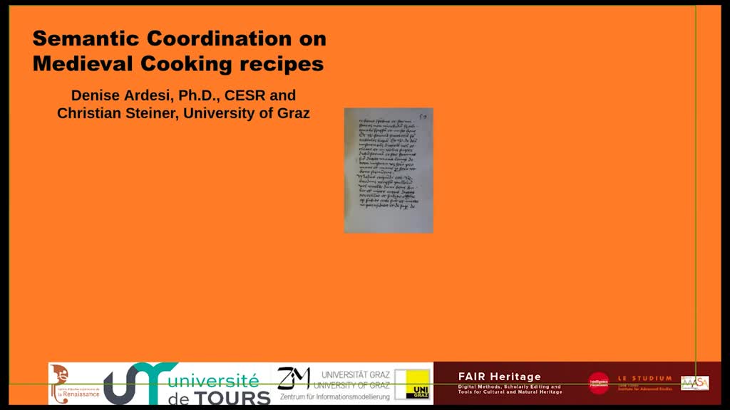 Marion Lamé (Denise Ardesi) - Semantic coordination on Medieval cooking recipes