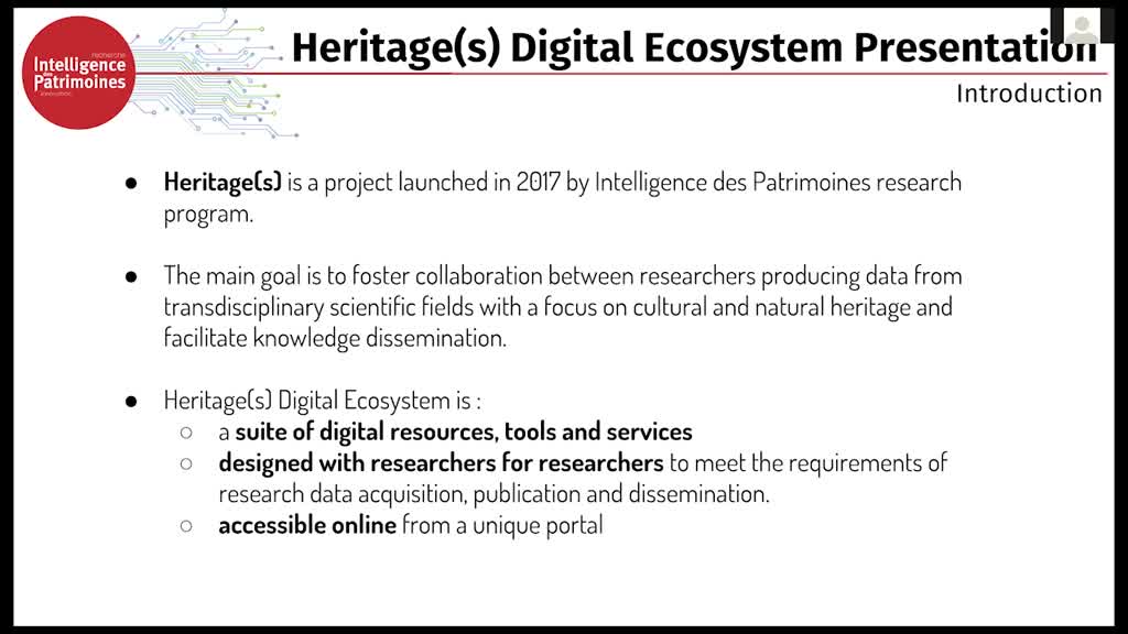 Perine Thuringer et Damien Vurpillot - ARD - Programme Intelligence des Patrimoines: Heritage(s) digital ecosystem