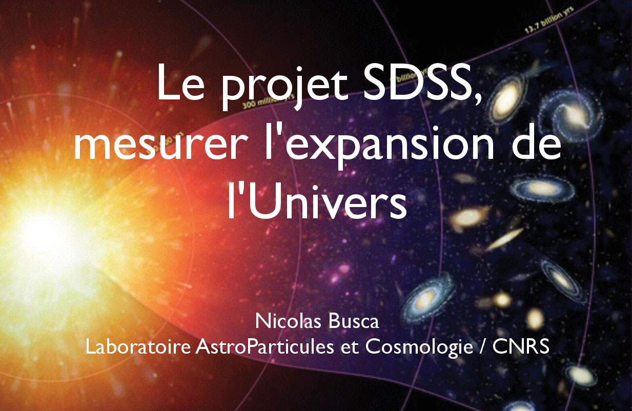 Le projet SDSS, mesurer l'expansion de l'univers