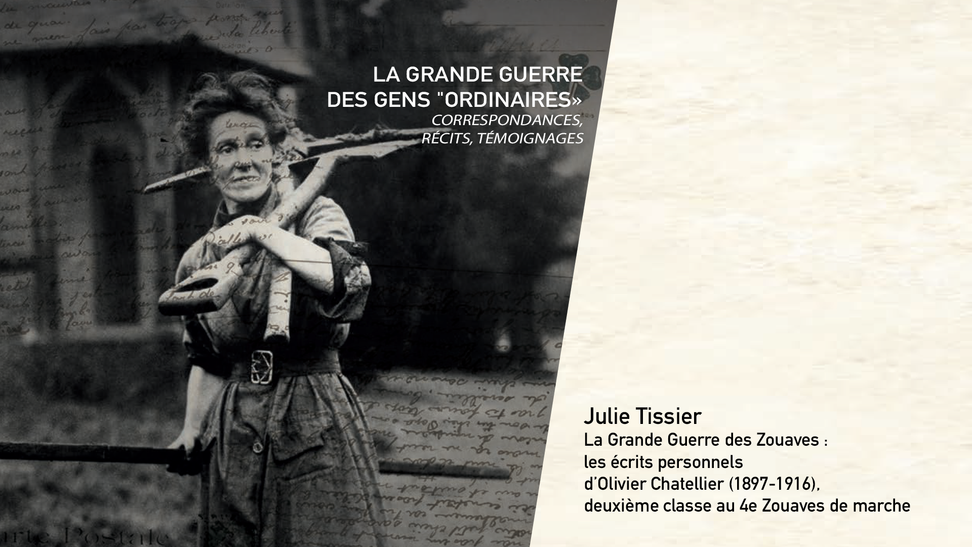 Julie Tissier - La Grande Guerre des Zouaves : les écrits personnels d’Olivier Chatellier (1897-1916), deuxième classe au 4e Zouaves de marche.