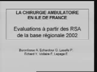Emois 2005 : La chirurgie ambulatoire en Ile de France