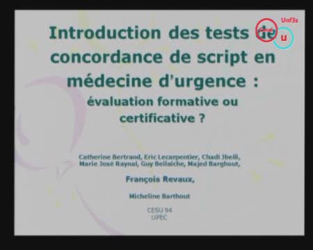 CESU 2011: Introduction de tests de concordance de script en médecine d'urgence