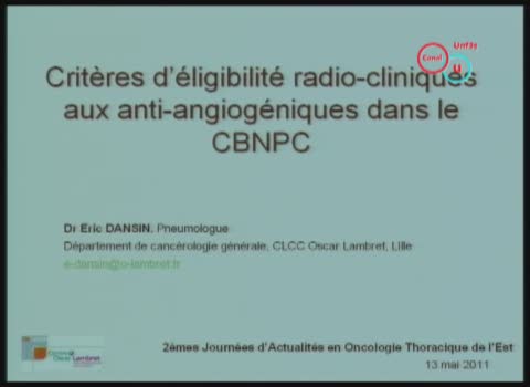 JACOTES 2011 – Critères d’éligibilité radio-cliniques aux anti-angiogéniques dans le CBNPC 