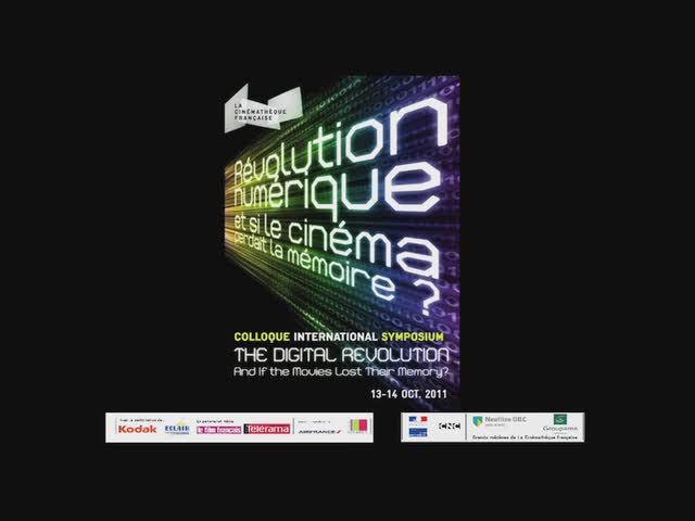 Ouverture du colloque cinéma numérique 2011. (Costa-Gavras, Éric Garandeau, Serge Toubiana)