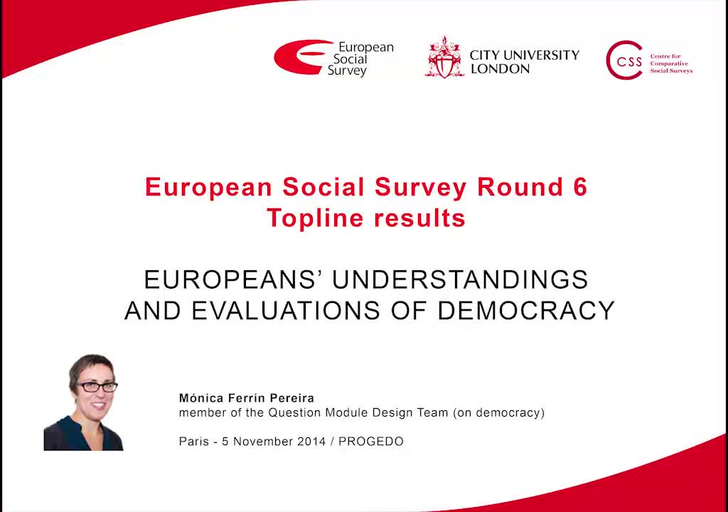 ESS Topline results presentation - Europeans and democracy - MONICA FERRIN