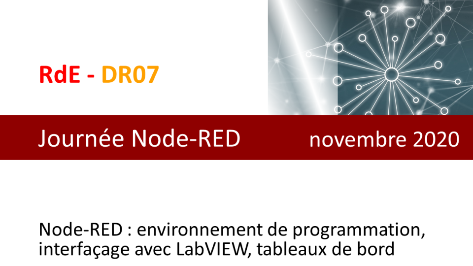 Node-RED : environnement de programmation, interfaçage avec LabVIEW, tableaux de bord
