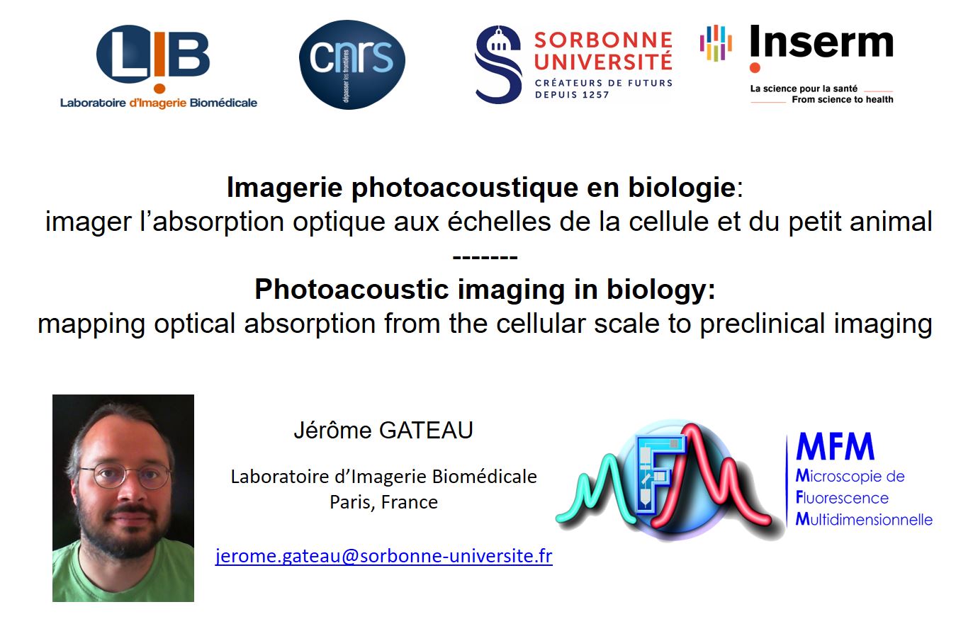 Imagerie photoacoustique en biologie : imager l'absortion optique aux échelles de la cellule et du petit animal