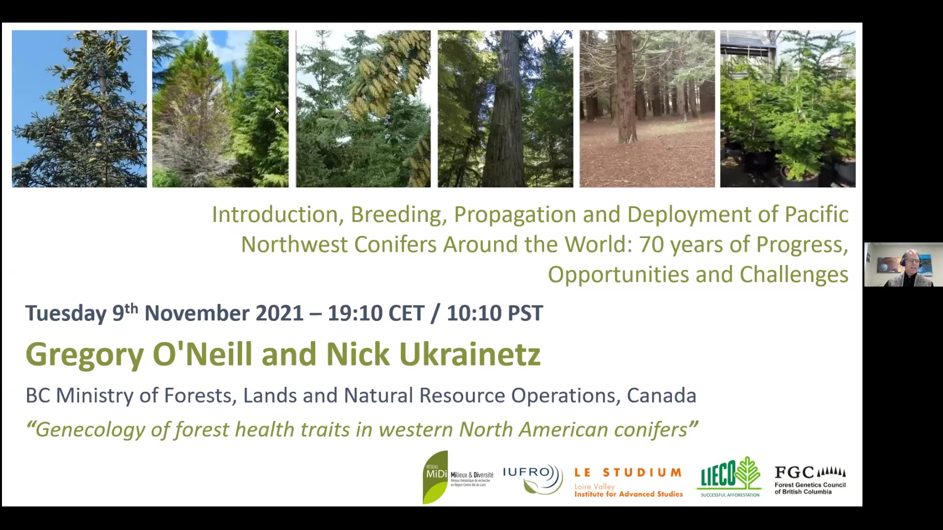 Genecology forest health traits in western North American conifers - Gregory O'Neill