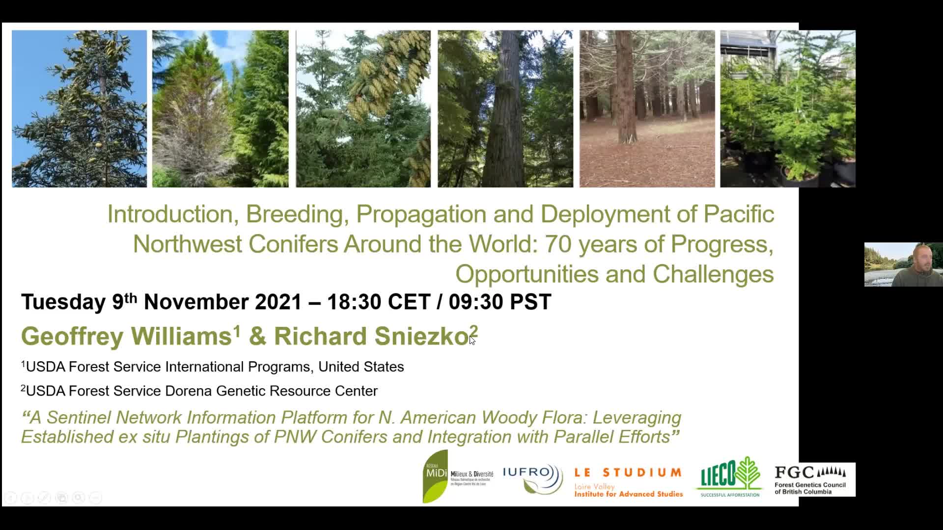 A Sentinel Network Information Platform for N. American Woody Flora: Leveraging Established ex situ Plantings of PNW Conifers and Integration with Parallel Efforts - Geoffrey Williams