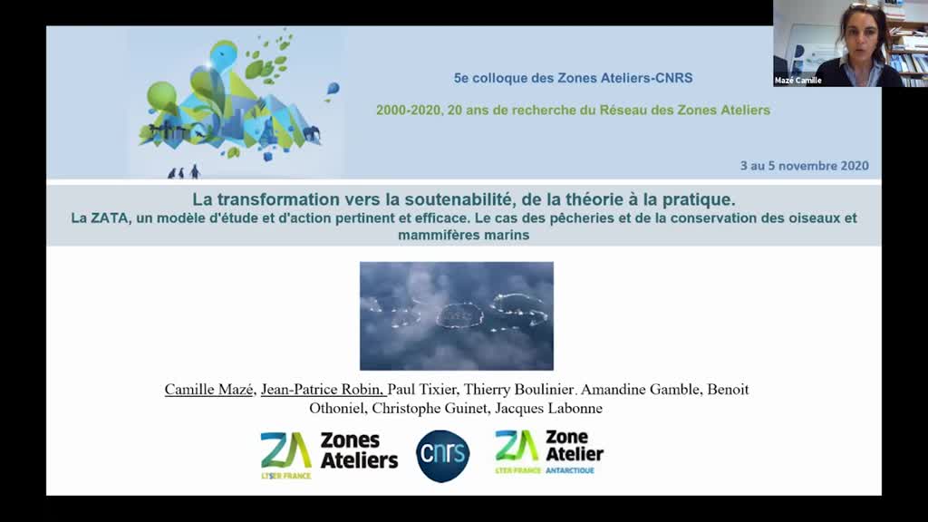 Conférence plénière - La transformation vers la soutenabilité, de la théorie à la pratique : la ZATA, un modèle d'étude et d'action pertinent et efficace. Le cas des pêcheries et de la conservation des oiseaux et mammifères marins