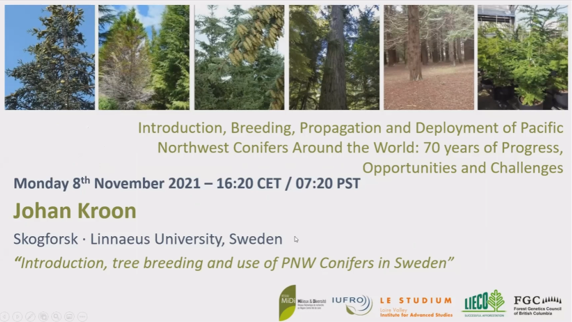 Introduction, tree breeding and use of PNW Conifers in Sweden - Johan Kroon