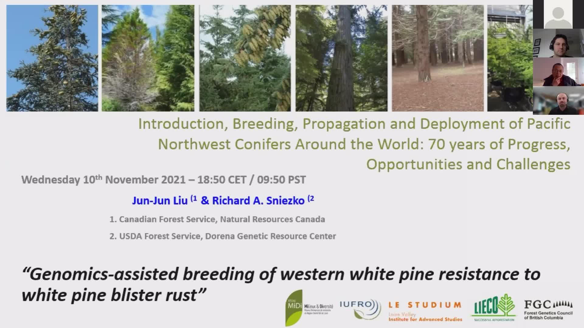 Genomics-assisted breeding of western white pine resistance to white pine blister rust - Jun-Jun Liu