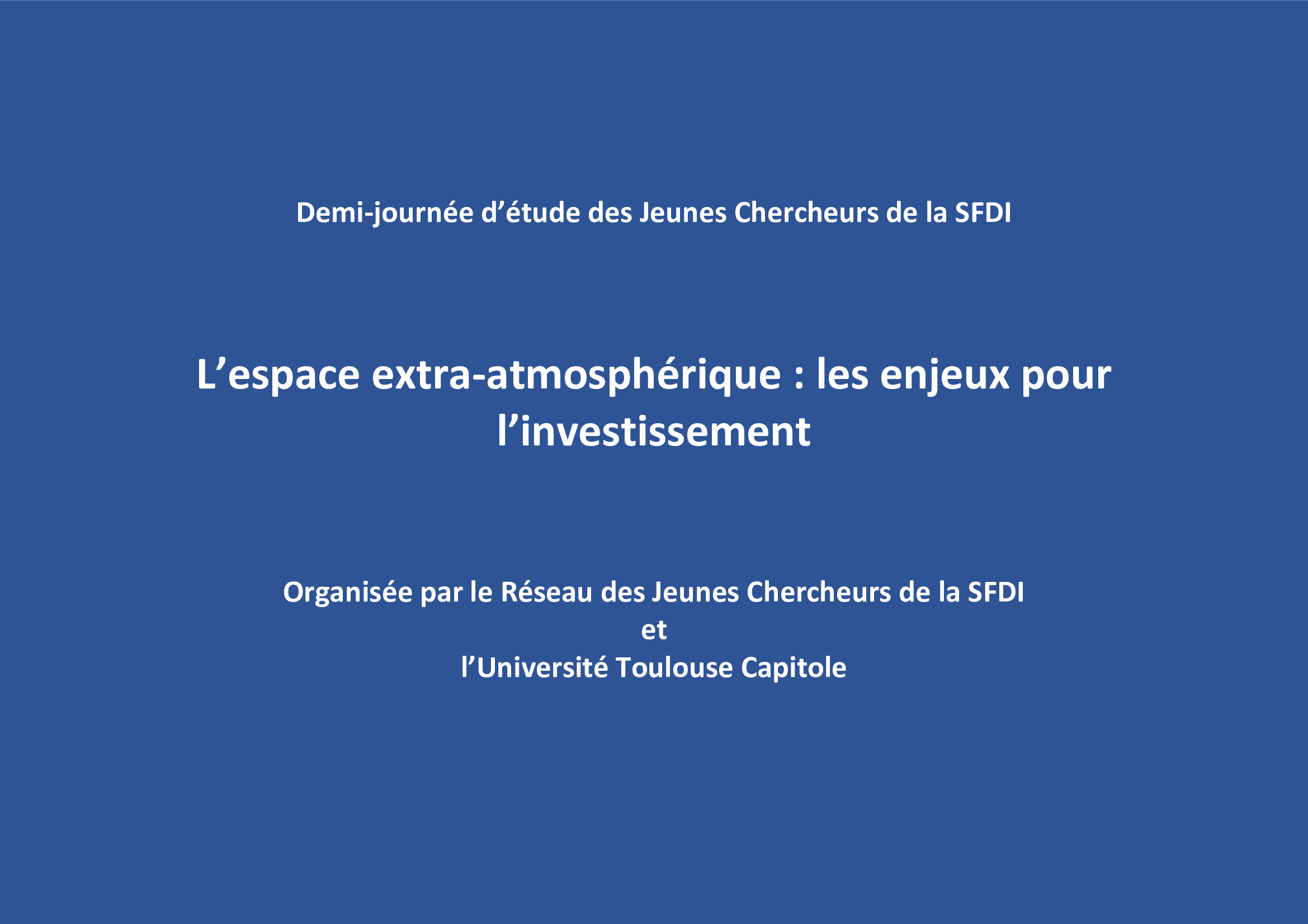 "L'exploitation des ressources de l'espace extra-atmosphérique à des fins commerciales : une activité couverte par le droit international des investissements ?", par A. Iglesias