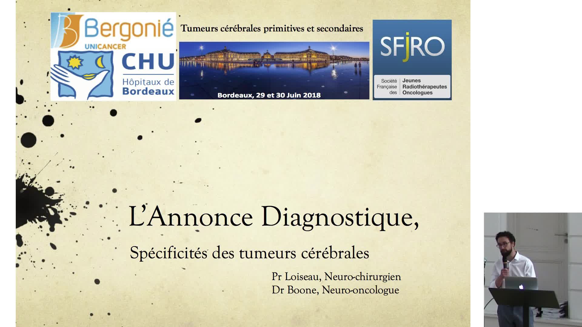 SFjRO Bordeaux 2018 - Annonce diagnostique et prise en charge
