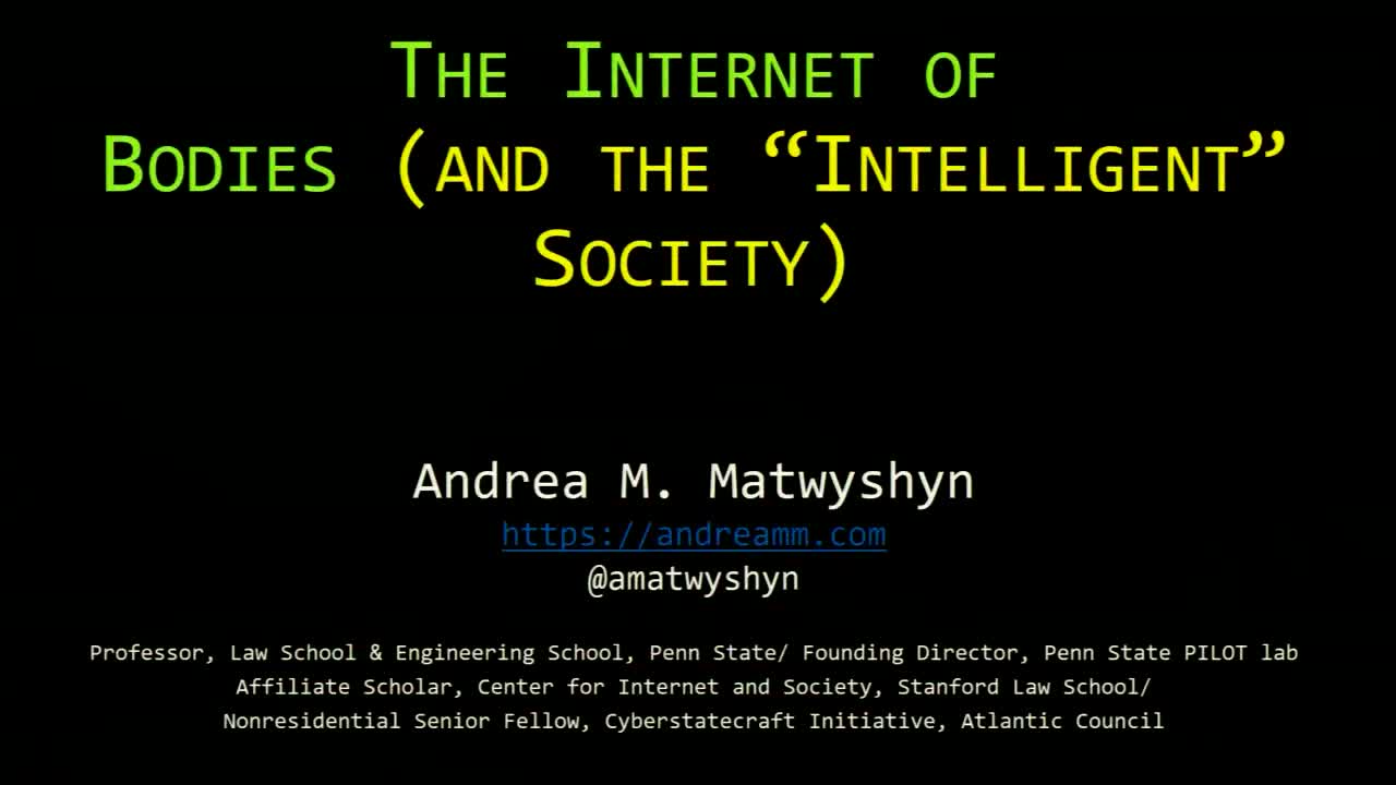 The Internet of (Artificially Intelligent) Bodies Part 1