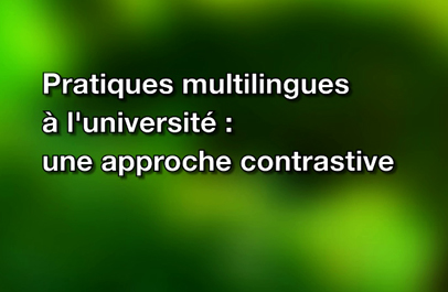 Arts de dire et formes de contrôle en situations de plurilinguisme (3/3) - Pratiques multilingues à l'université : une approche contrastive