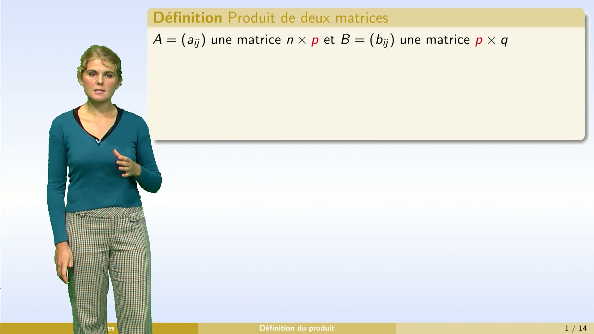 Matrices - partie 2 : multiplication de matrices