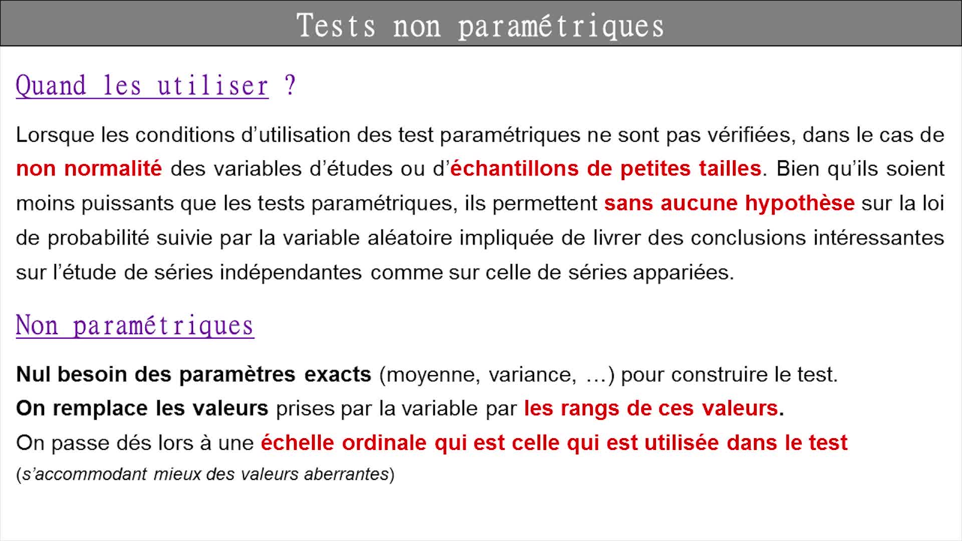 TAM: sem 8 tests non paramétriques