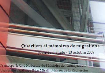 Quartiers et mémoires de migrations : présentation de la journée d'étude / Laure Teulières