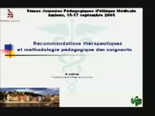 Amiens 2005 : Recommandations thérapeutiques et méthodologie thérapeutiques des soignants