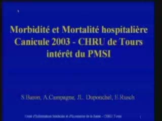 Emois 2005 : Morbidité et mortalité hospitalière liées à la canicule en 2003 : intérêt du PMSI