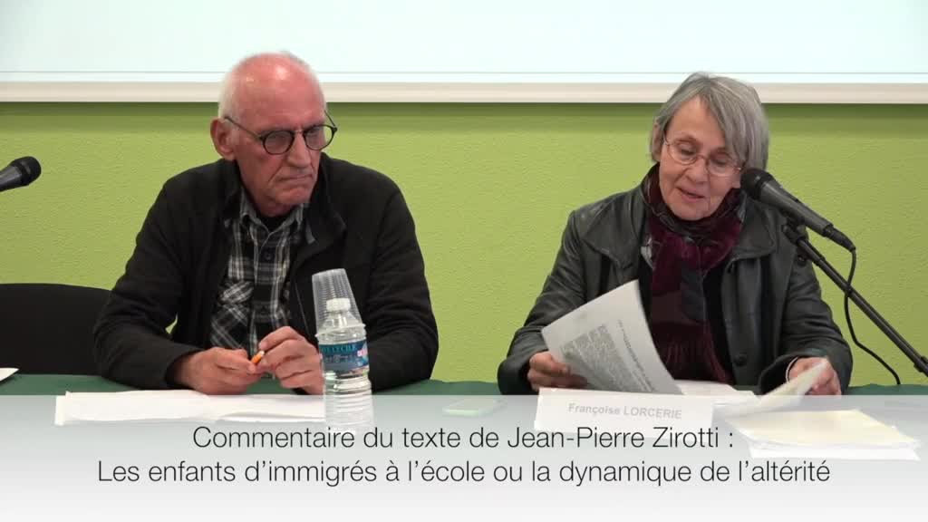 16. Françoise Lorcerie (et Jean-Pierre Zirotti) : Commentaire du texte de Jean-Pierre Zirotti : « Les enfants d’immigrés à l’école ou la dynamique de l’altérité »