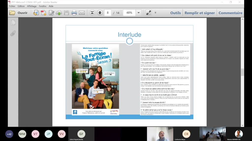 Jeunesse en ligne : des usages aux risques du numérique - Interlude : présentation des vidéos"La famille tout-écran"