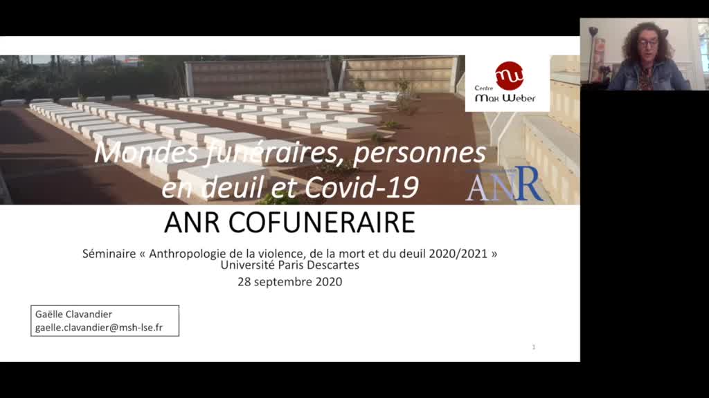 Séance 1. Gaëlle Clavandier: « Mondes funéraires, personnes en deuil et Covid-19 »