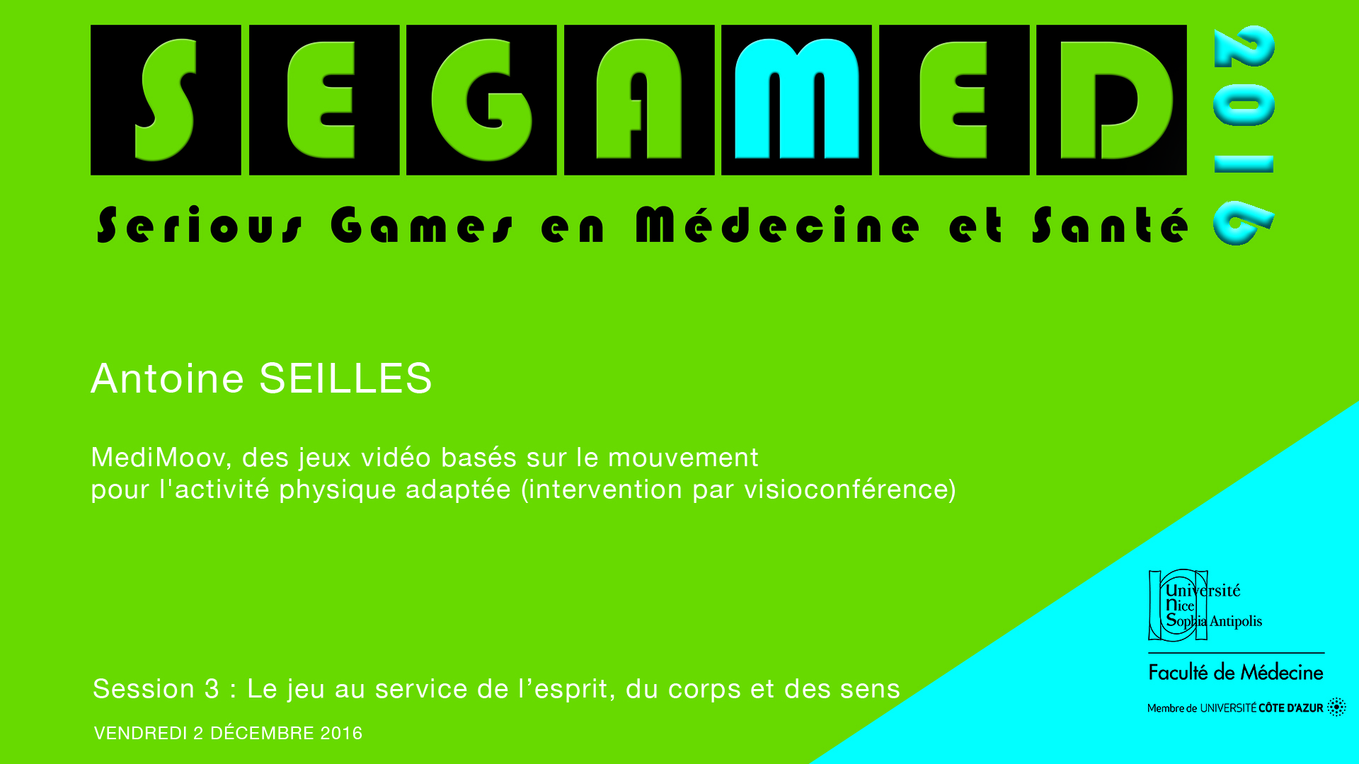 SEGAMED 2016 - MediMoov, des jeux vidéo basés sur le mouvement pour l'activité physique adaptée