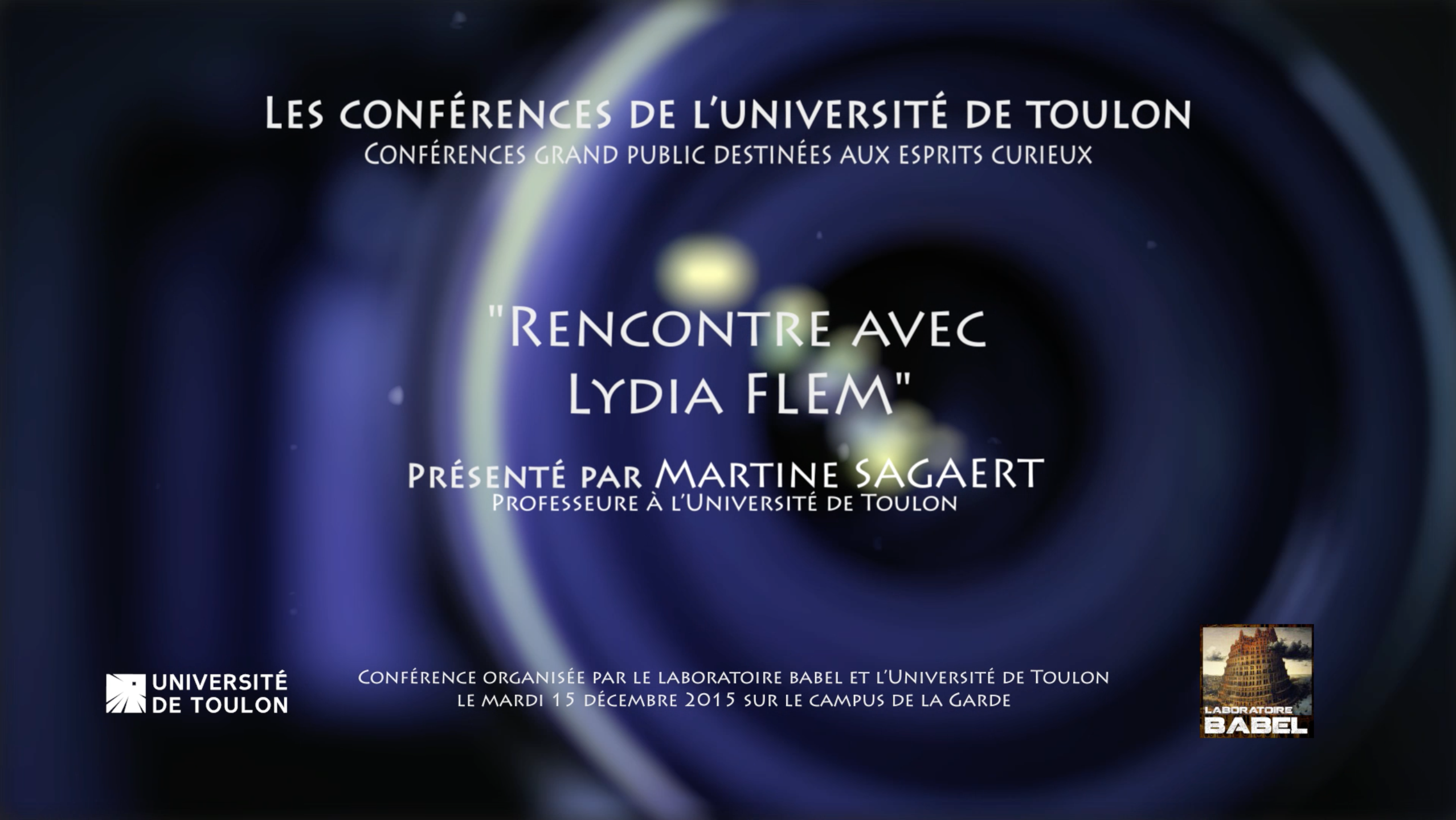 Conférence "Rencontre avec Lydia FLEM"