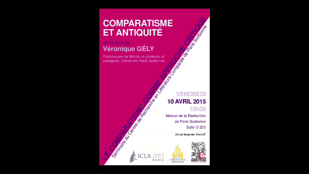 Comparatisme et Antiquité : conférence de Véronique GÉLY